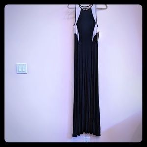 Black maxi dress with mesh back women size MED